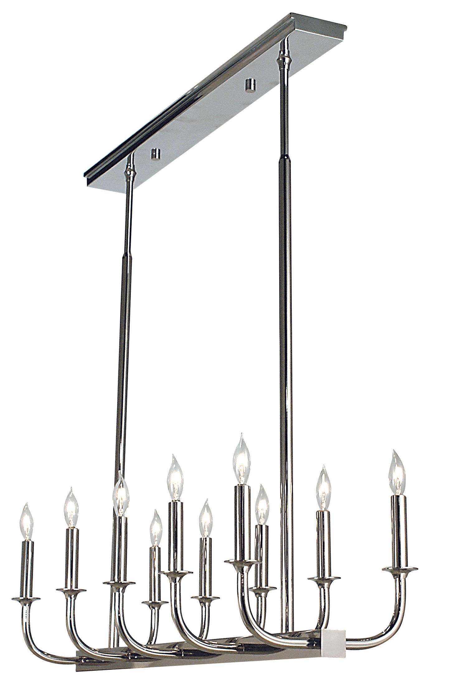 Framburg 10-Light Polished Silver Moderne Dining Chandelier 1059-PS