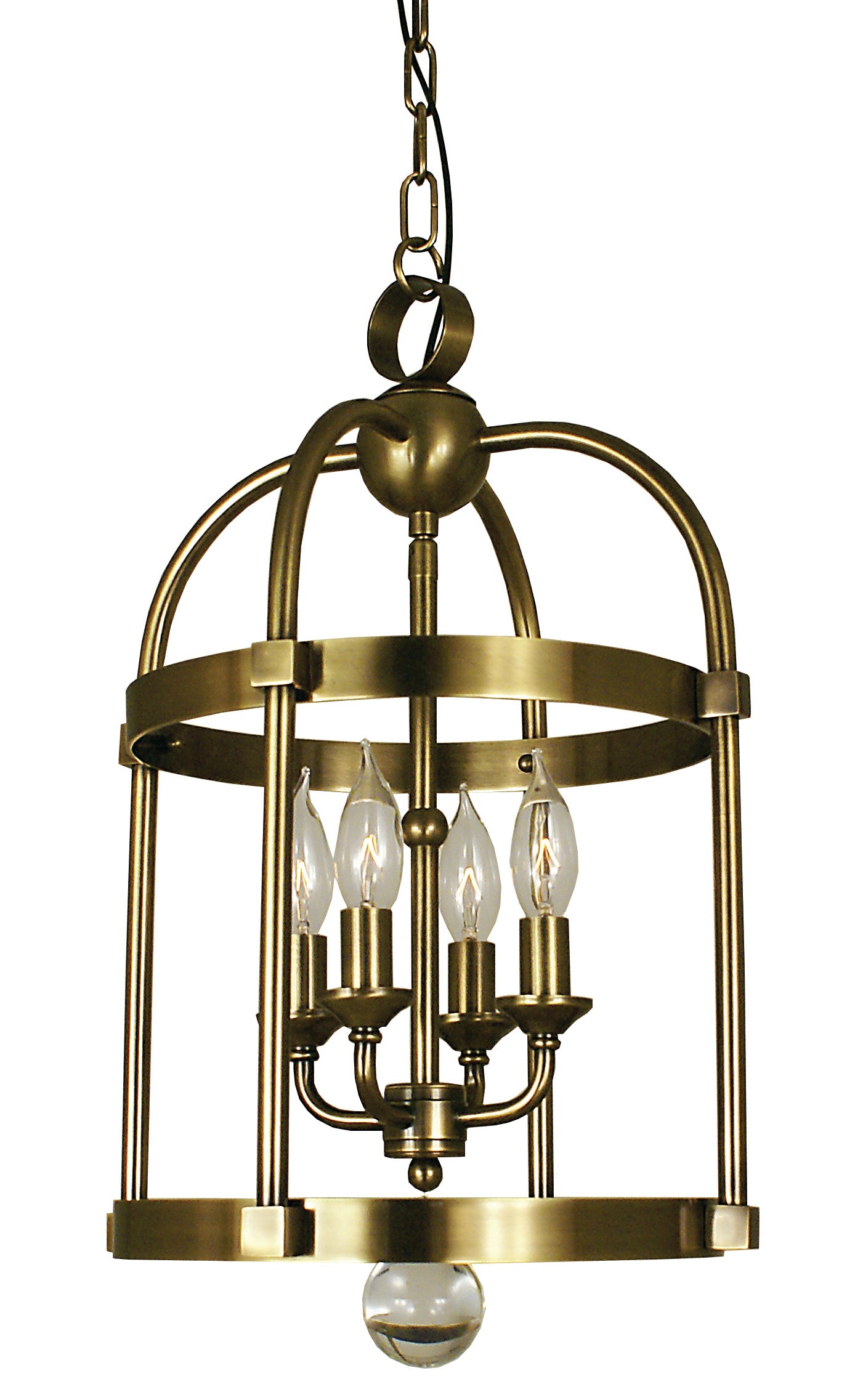 Framburg 4-Light Antique Brass Compass Mini Chandelier 1103-AB