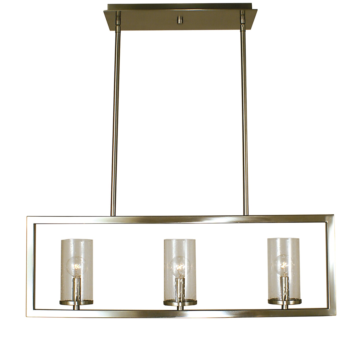 Framburg 3-Light Brushed Nickel Theorem Island Chandelier 1153-BN