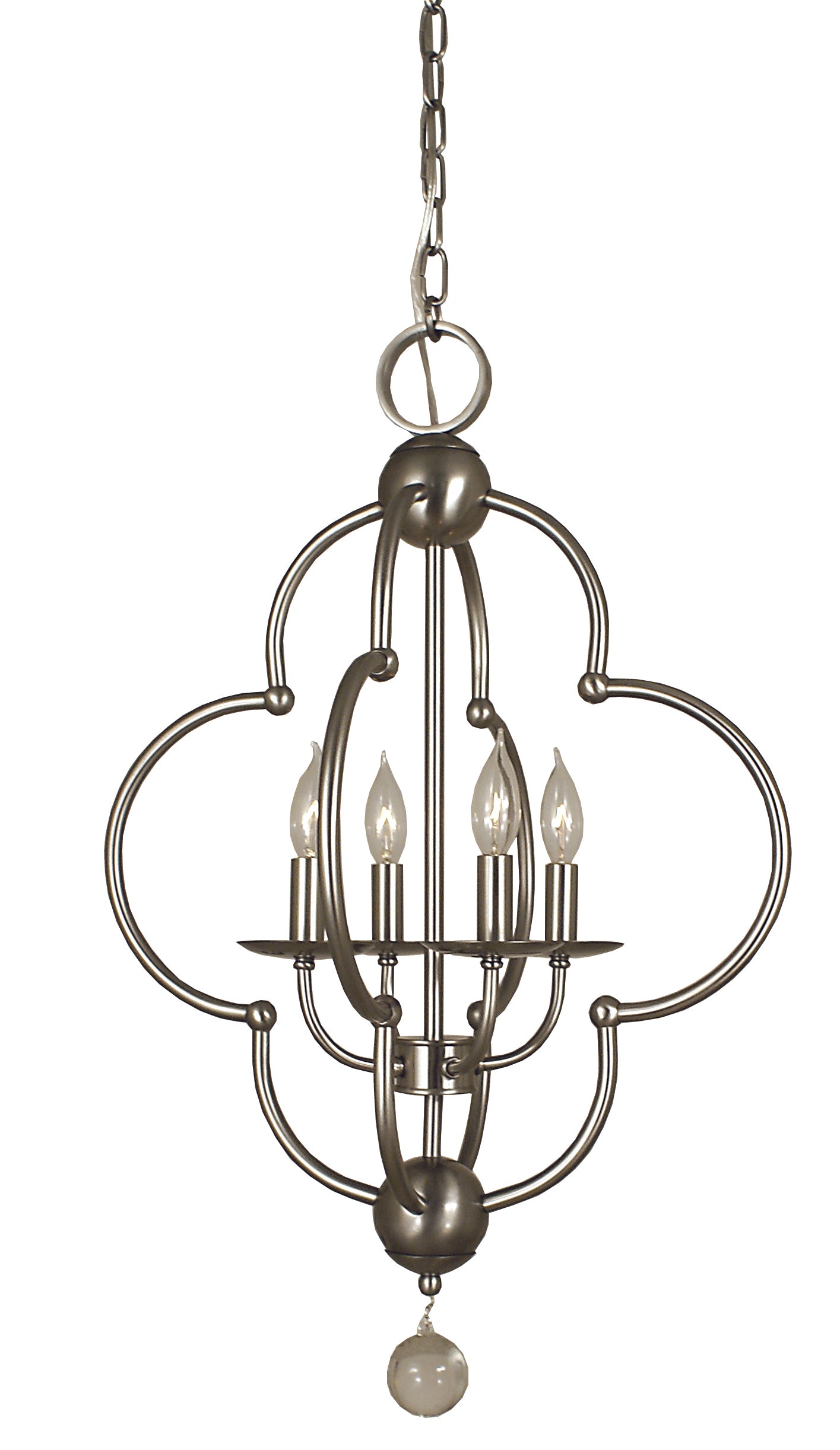 Framburg 4-Light Brushed Nickel Quatrefoil Dining Chandelier 1160-BN