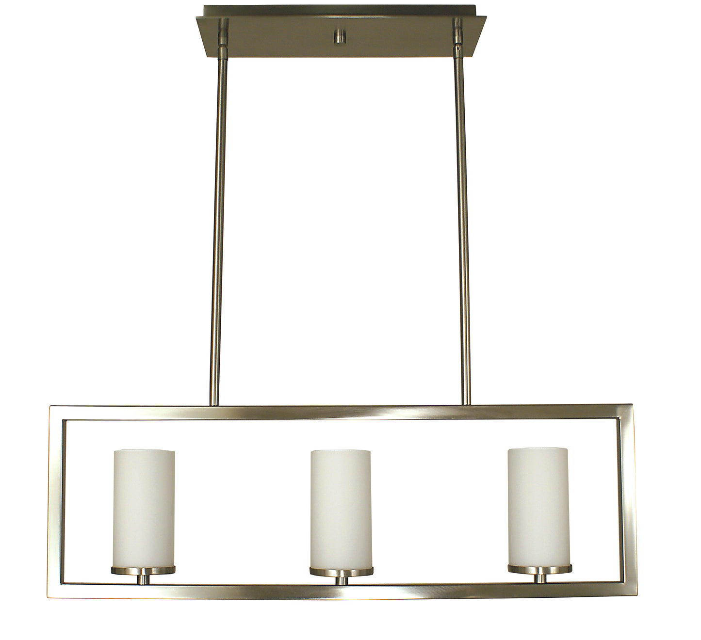 Framburg 3-Light Brushed Nickel Theorem Island Chandelier 1193-BN