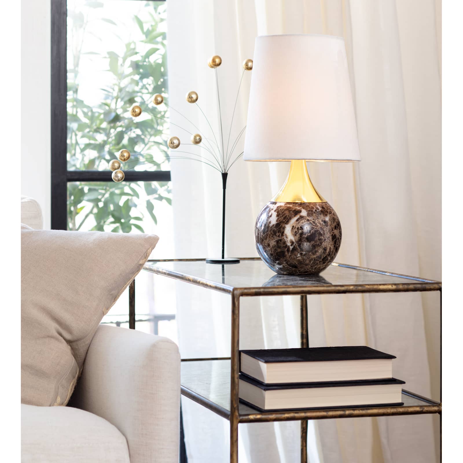 Regina Andrew Barrett Marble Mini Lamp in Gold