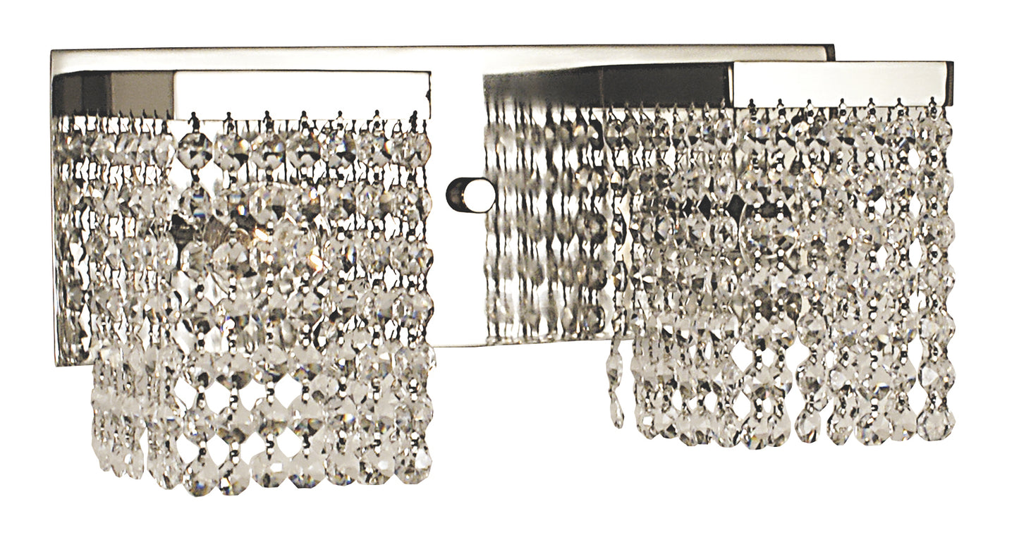 Framburg 2-Light Polished Silver Crystal Gemini Sconce 1992-PS