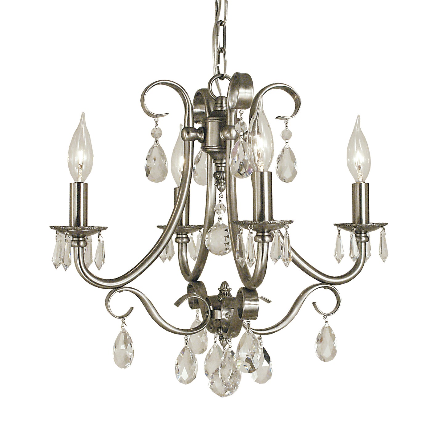 Framburg 4-Light Brushed Nickel Liebestraum Mini Chandelier 2994-BN