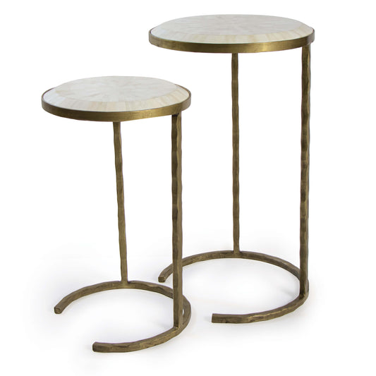 Regina Andrew Bone Veneer Nesting Table in Brass
