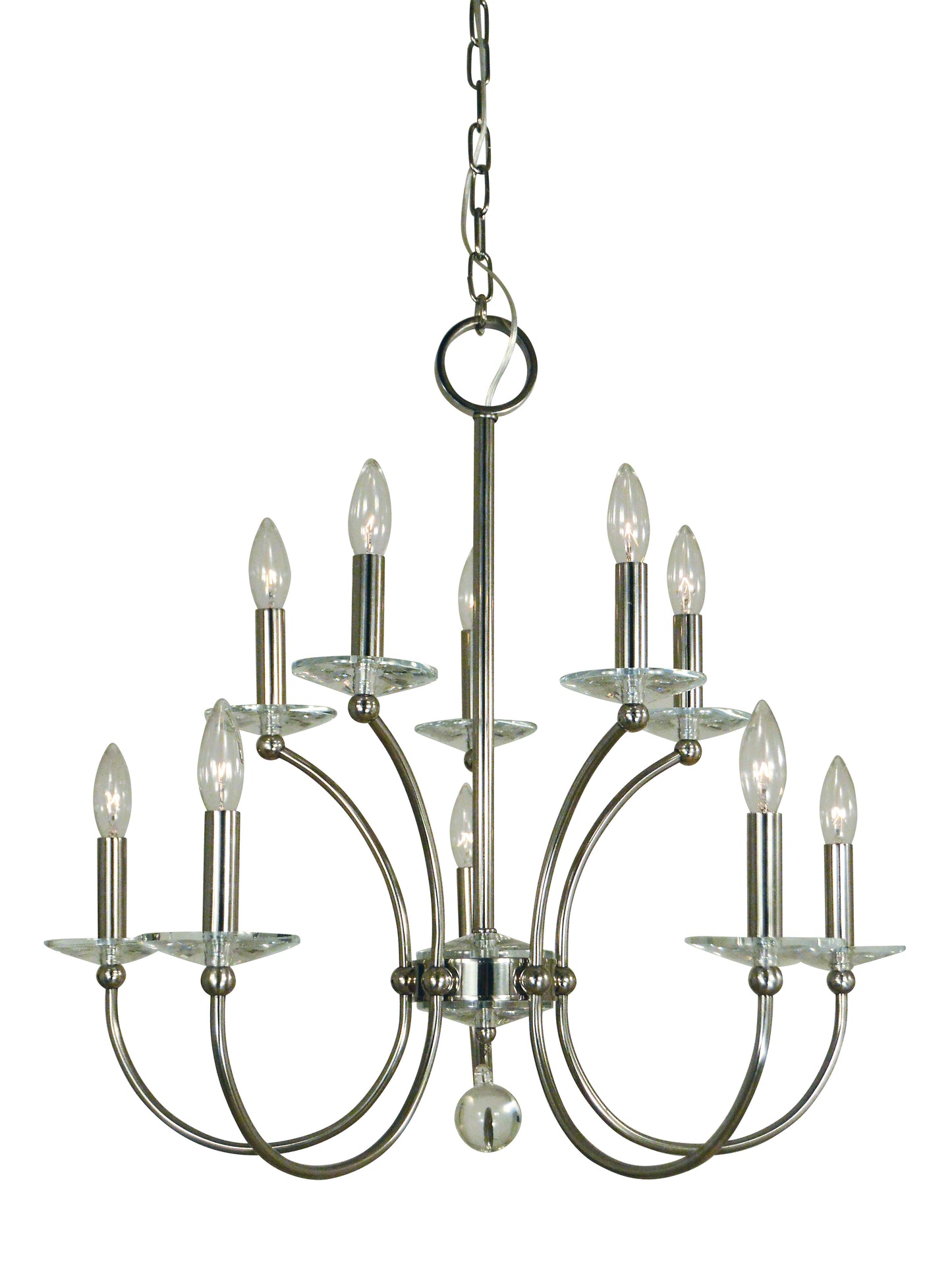 Framburg 10-Light Pirouette Dining Chandelier 3109-PN