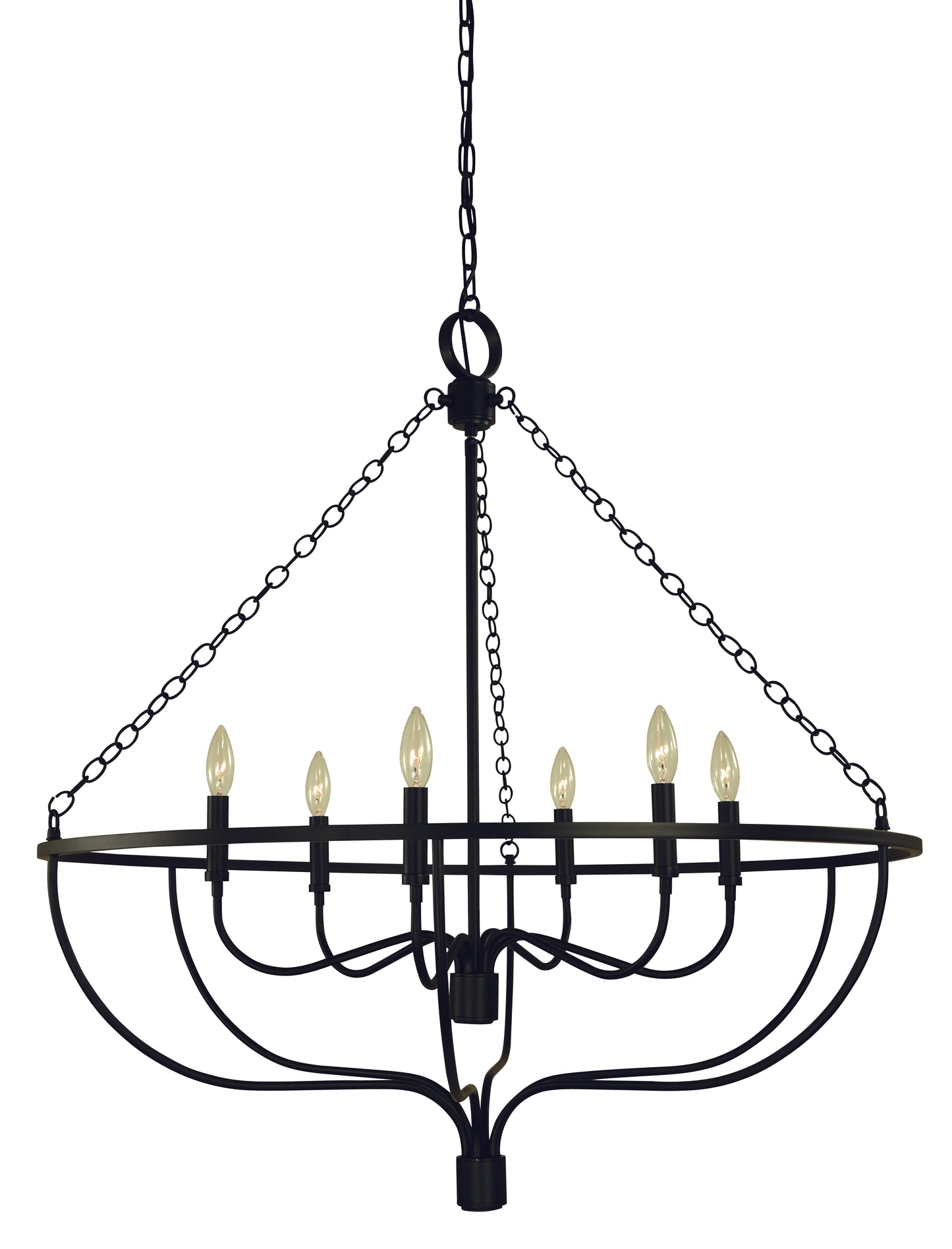Framburg 6-Light Matte Black West Town Dining Chandelier 5686-MBLACK