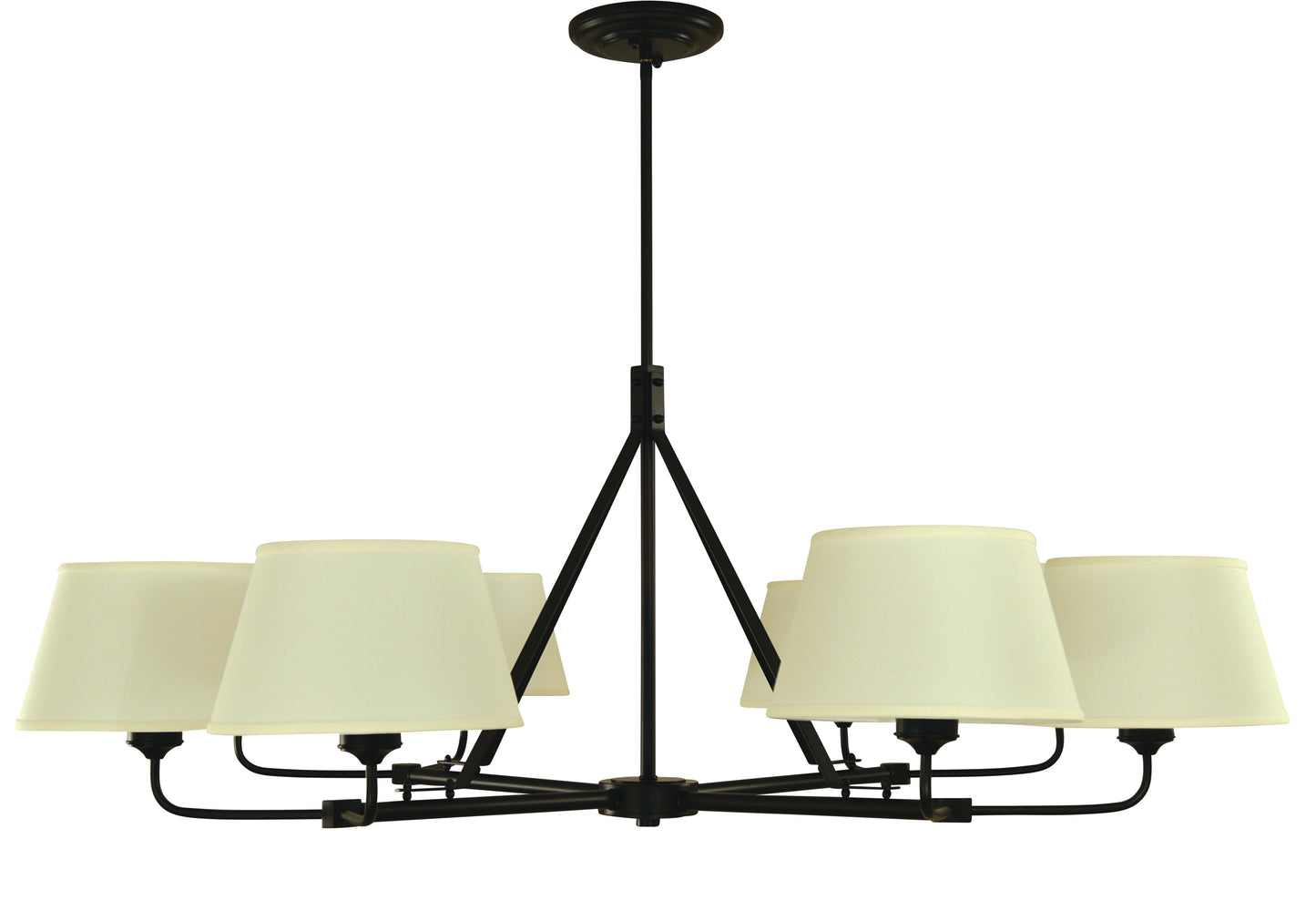 Framburg 8-Light Matte Black Milford Dining Chandelier 5708-MBLACK