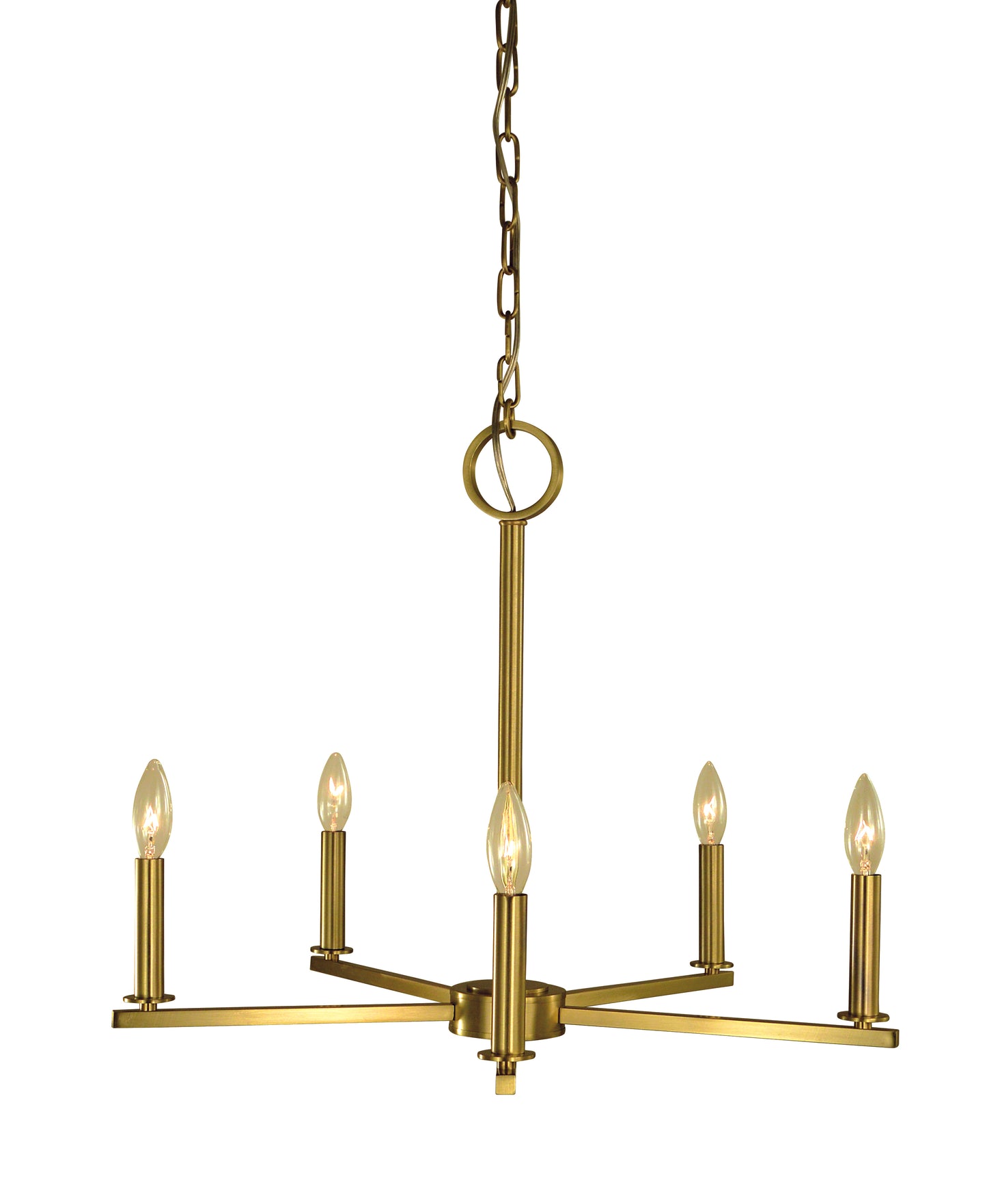 Framburg 5-Light Bushed Brass Evelyn Dining Chandelier 5765-BR