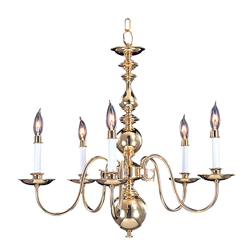 Framburg 5-Light Polished Brass Jamestown Dining Chandelier 9126-PB
