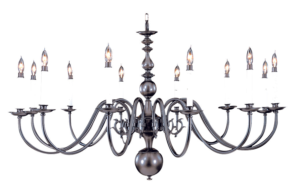 Framburg 12-Light Mahogany Bronze Jamestown Foyer Chandelier 9142-MB