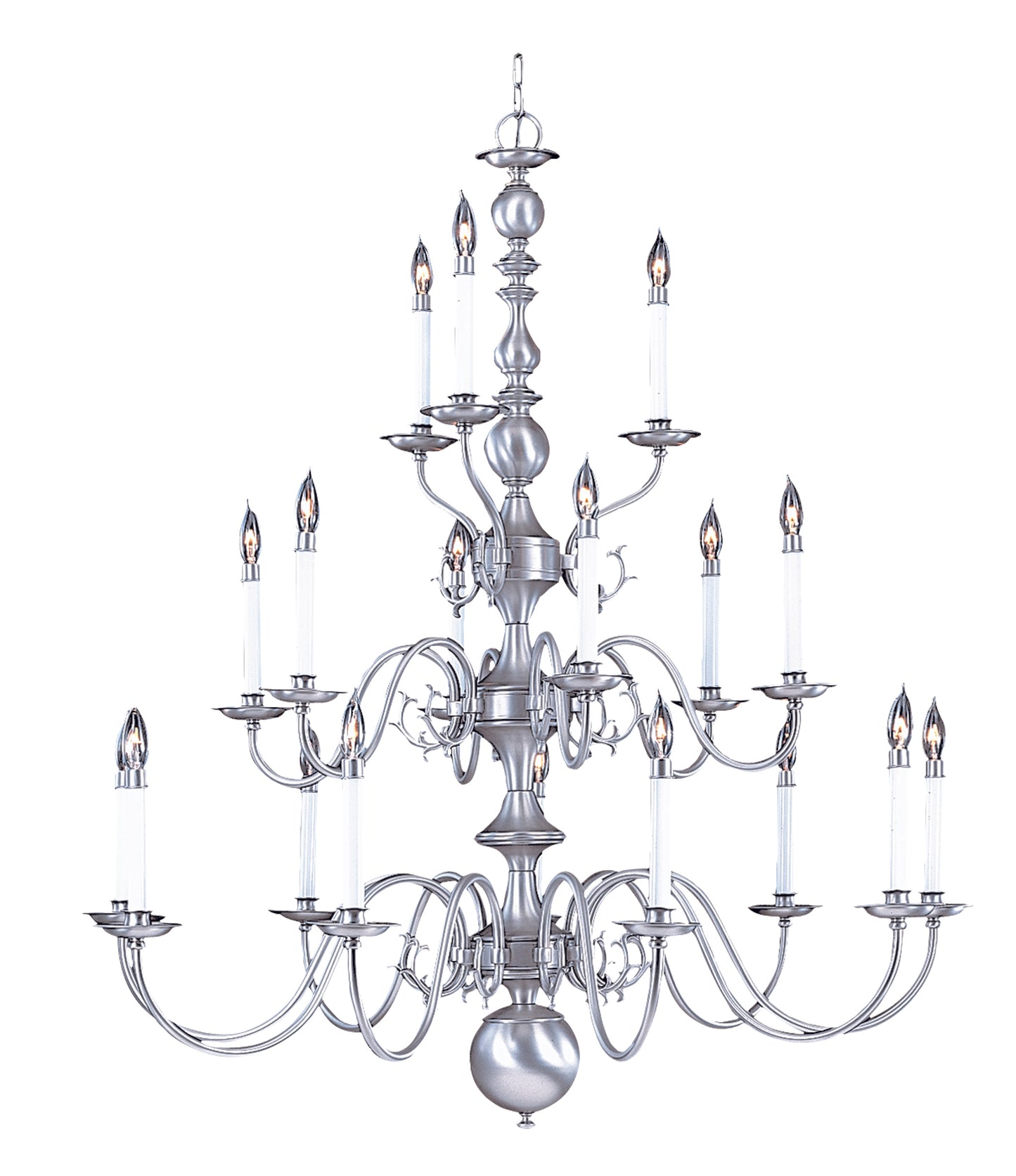 Framburg 18-Light Satin Pewter Jamestown Foyer Chandelier 9148-SP