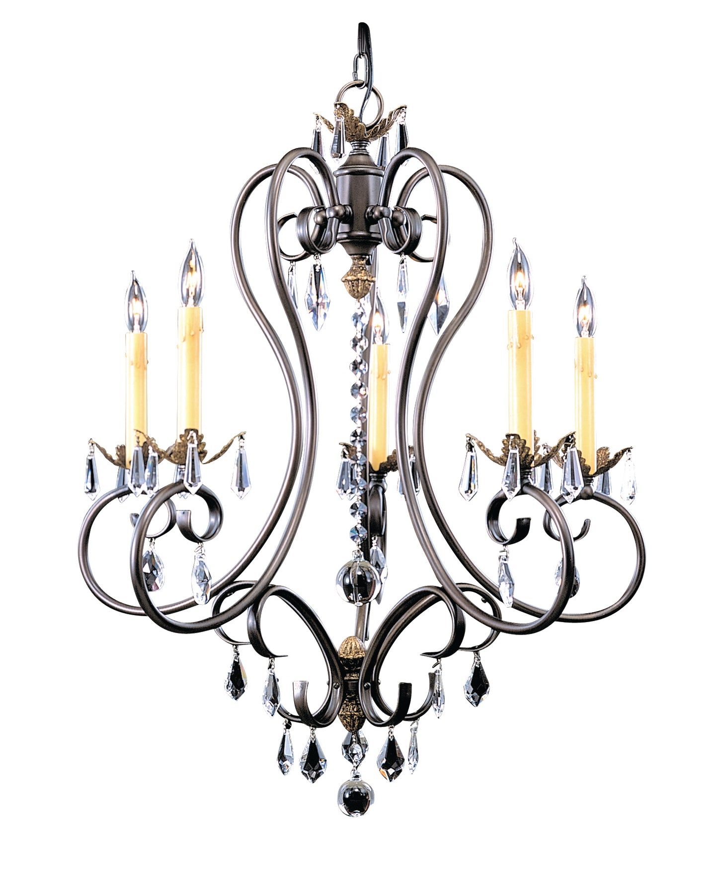 Framburg 5-Light Mahogany Bronze Liebestraum Dining Chandelier 9905-MB