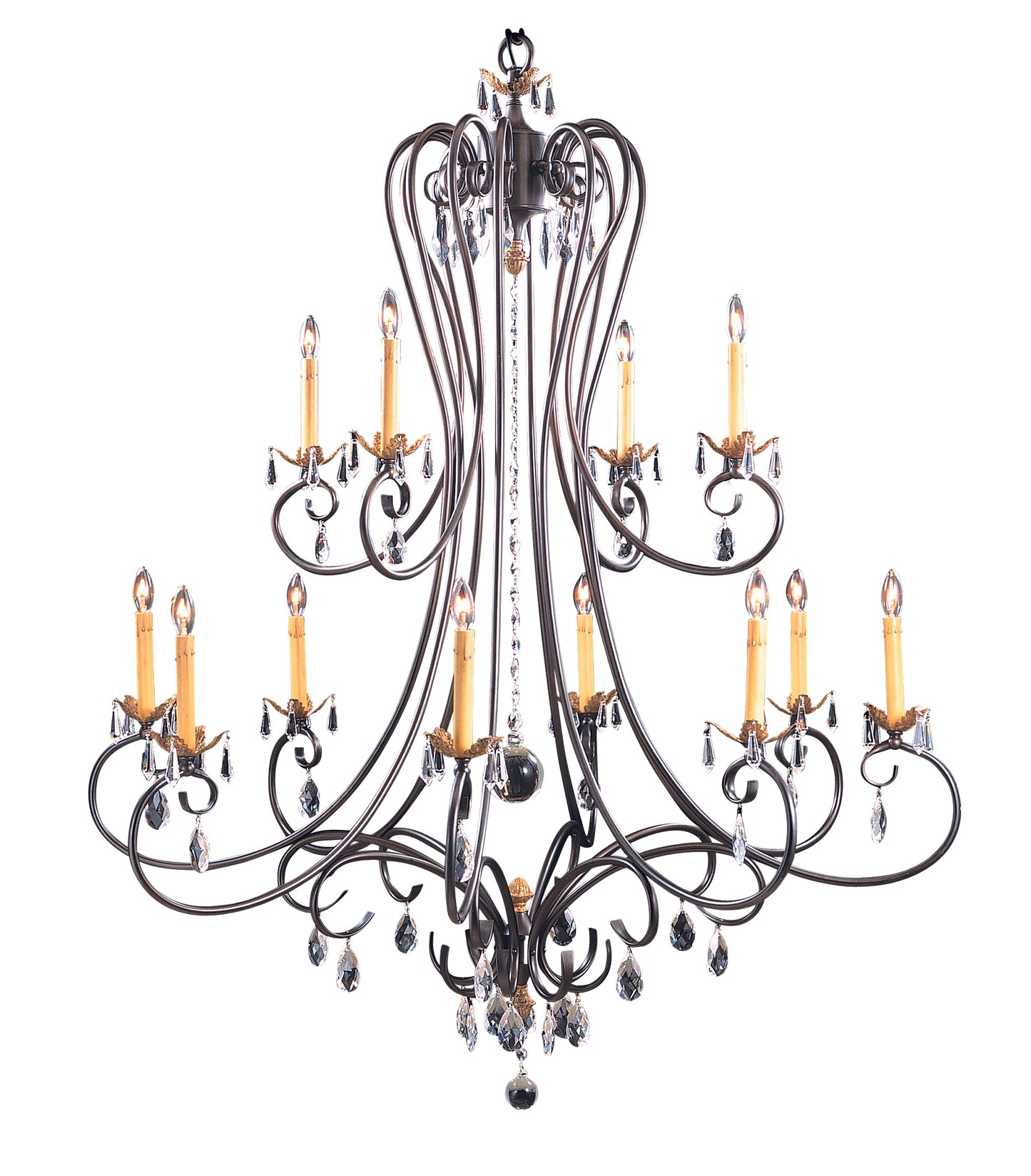 Framburg 12-Light Mahogany Bronze Liebestraum Foyer Chandelier 9907-MB