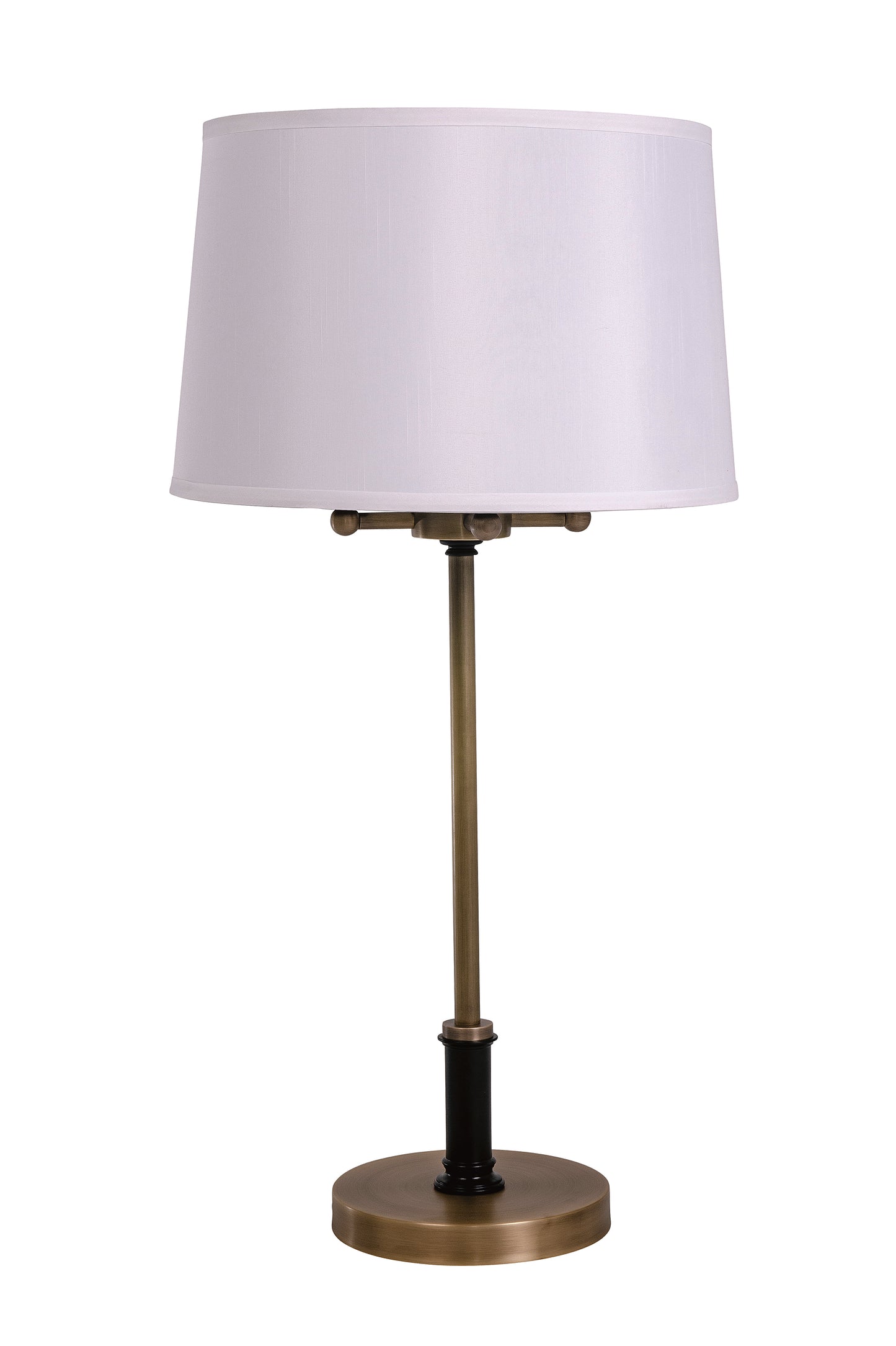 House of Troy Alpine 4-Light Cluster Antique Brass Black Table Lamp White Silk Softback A752-AB-BLK