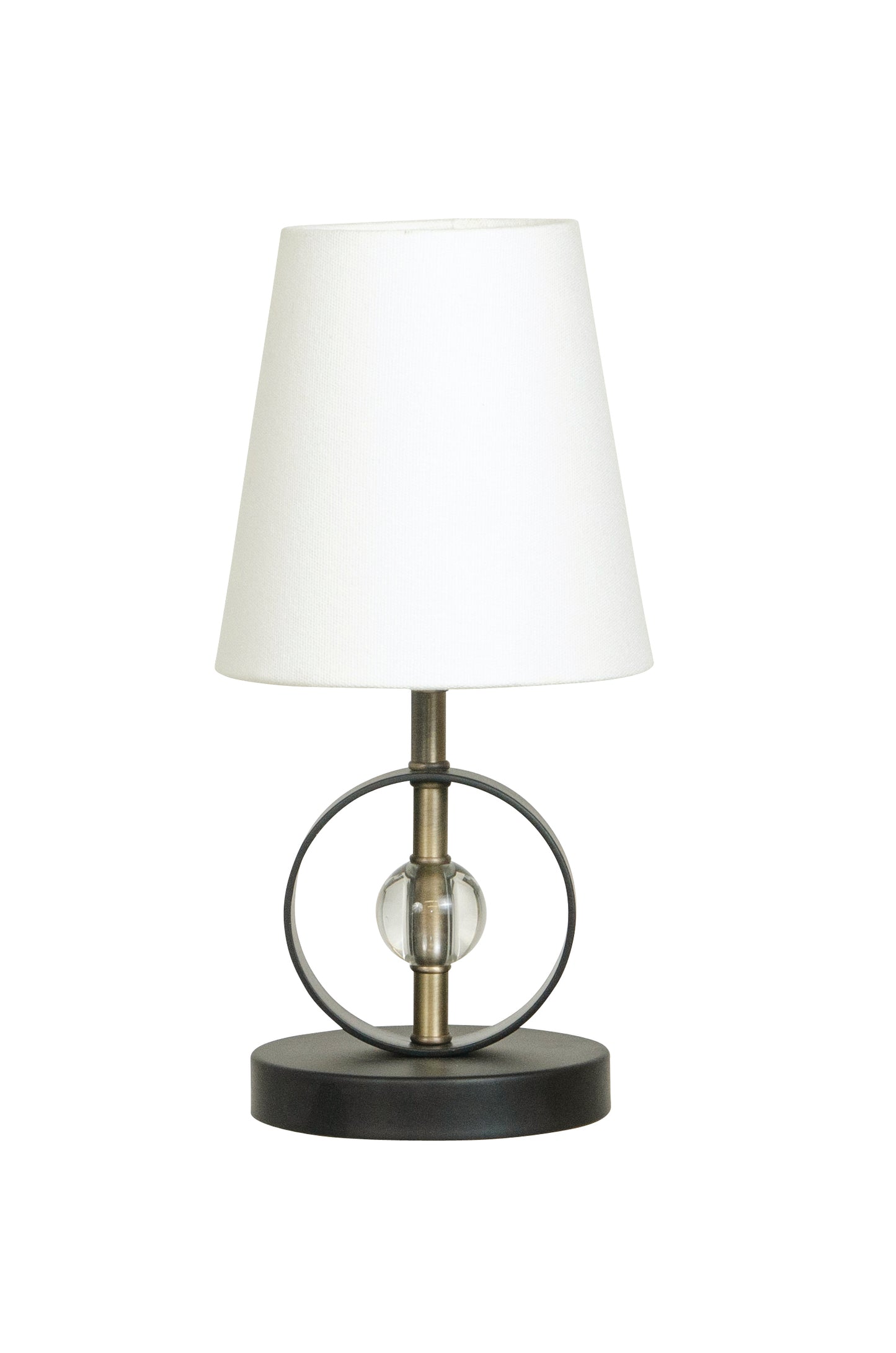 House of Troy Bryson Mini 4" Ring Crystal Black Antique Brass Accent Lamp B210-BLK-AB