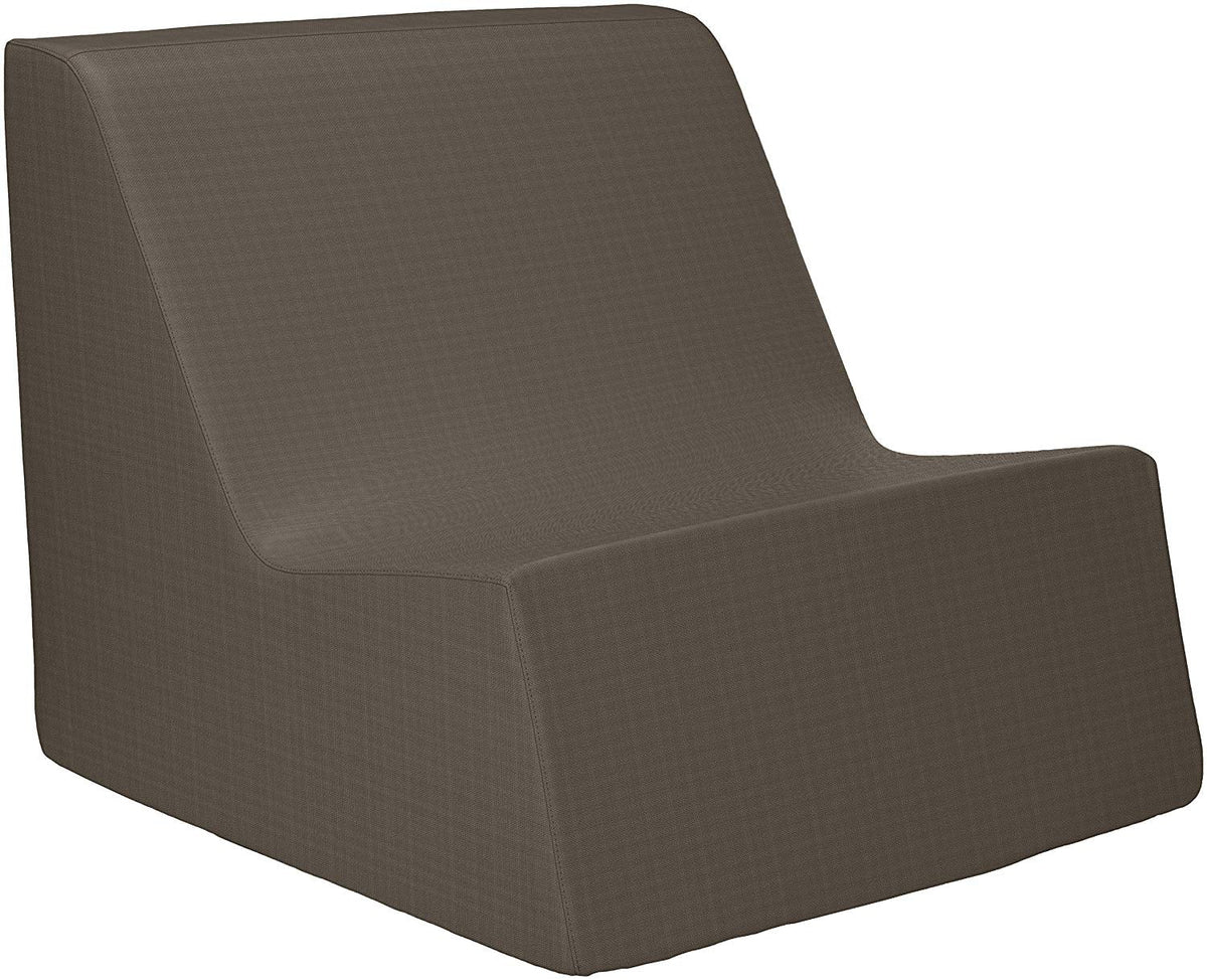 Taupe Weave Check deep lounge chair, studio view