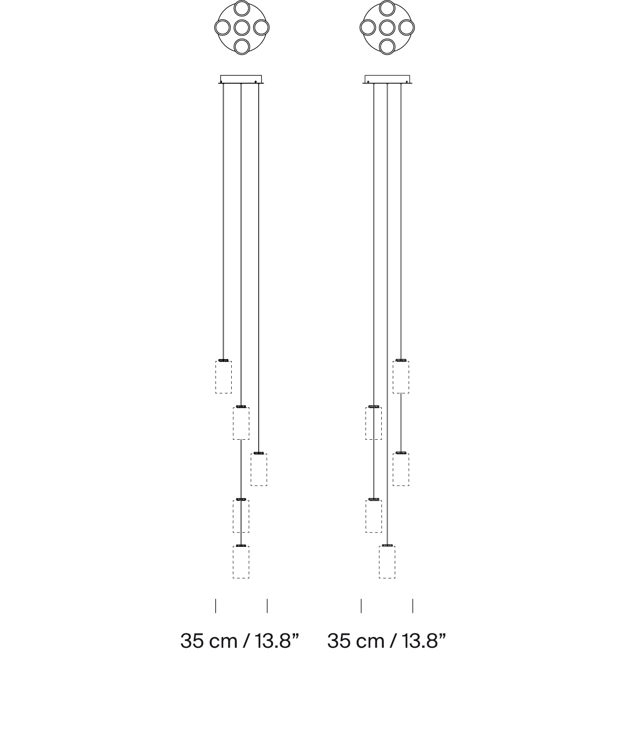Santa & Cole Cirio Cascada 5 Pendant Light