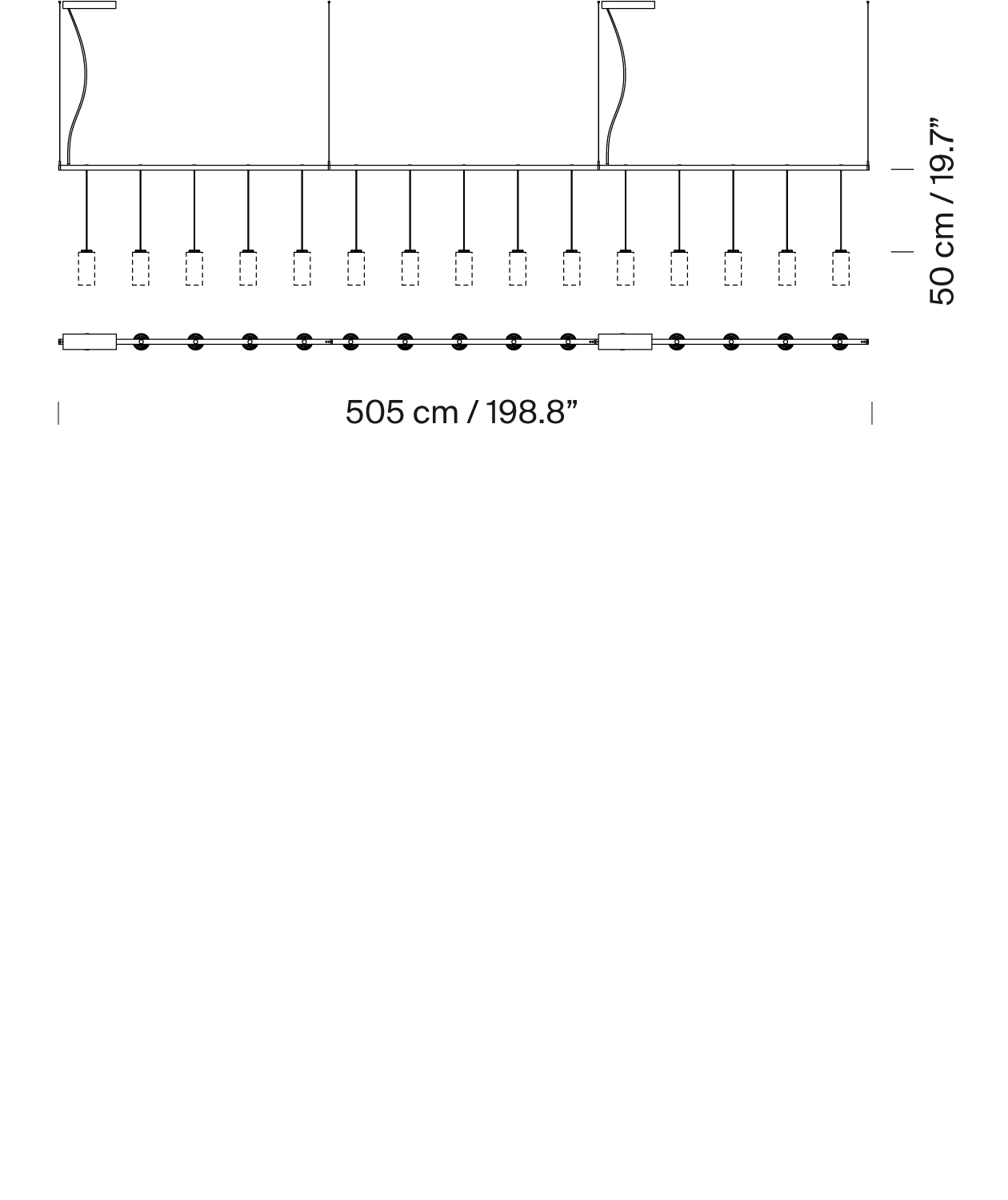 Santa & Cole Cirio Lineal 3 Pendant Light