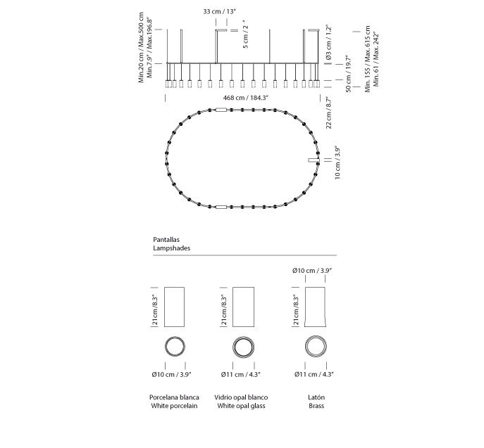 Santa & Cole Cirio Oval Pendant Light