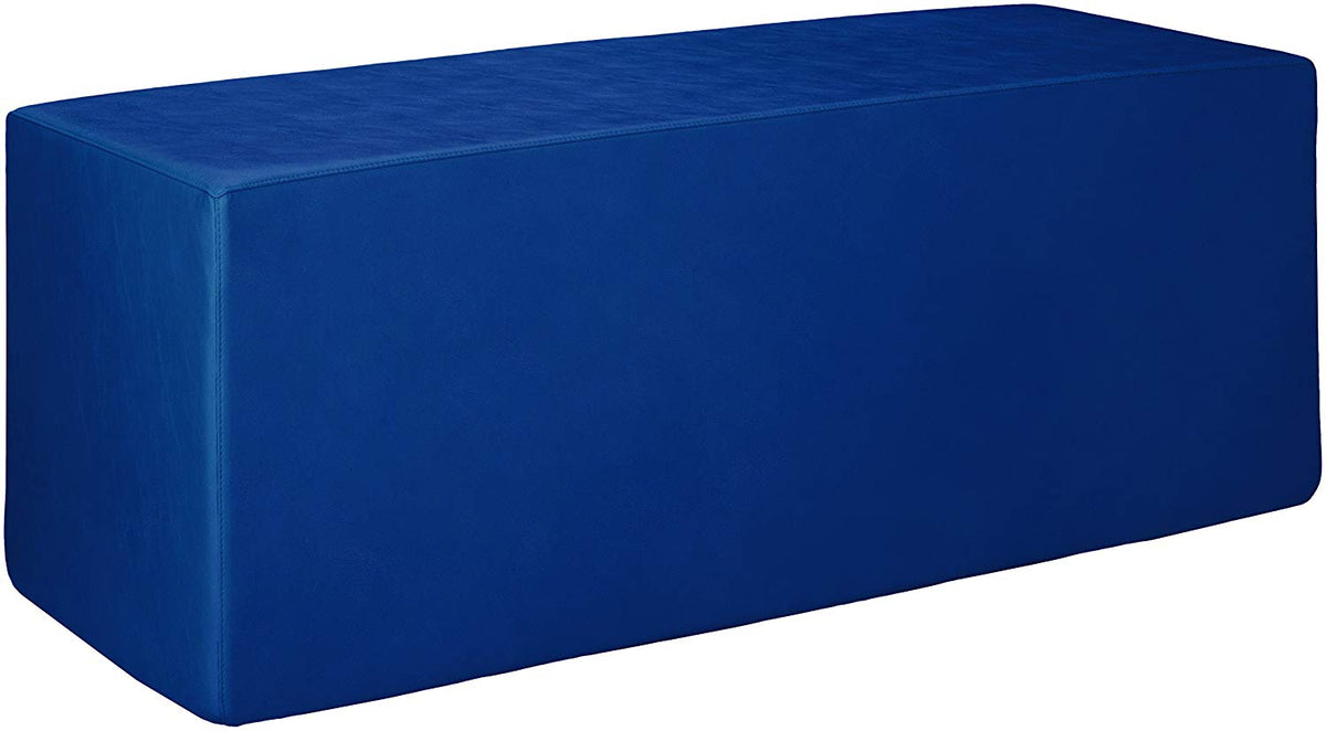 Studio view of the La Fête Dash bench in Blue Bird vinyl