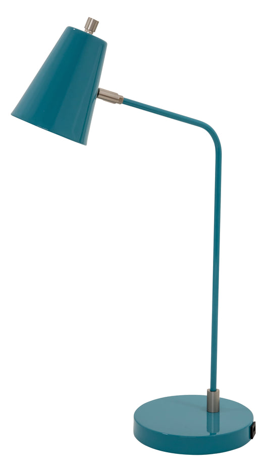 House of Troy Kirby LED Task Lamp Teal Satin Nickel Accents USB Port K150-TL