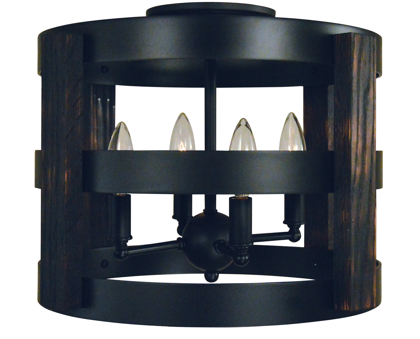 Framburg 4-Light Matte Black Homestead Semi-Flush L1001-MBLACK