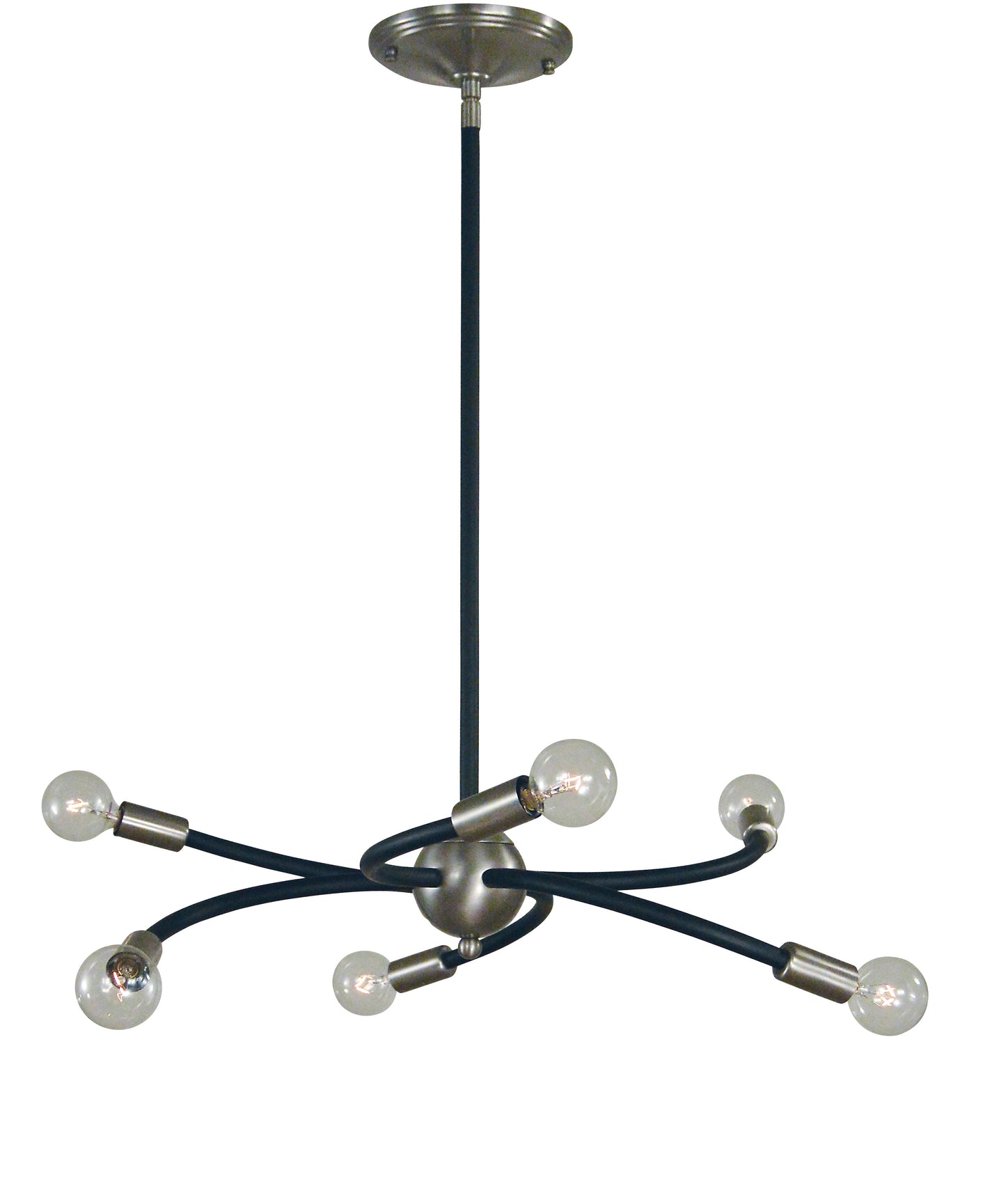 Framburg 6-Light Brushed Nickel Matte Black Eloise Chandelier L1056-BN-MBLACK