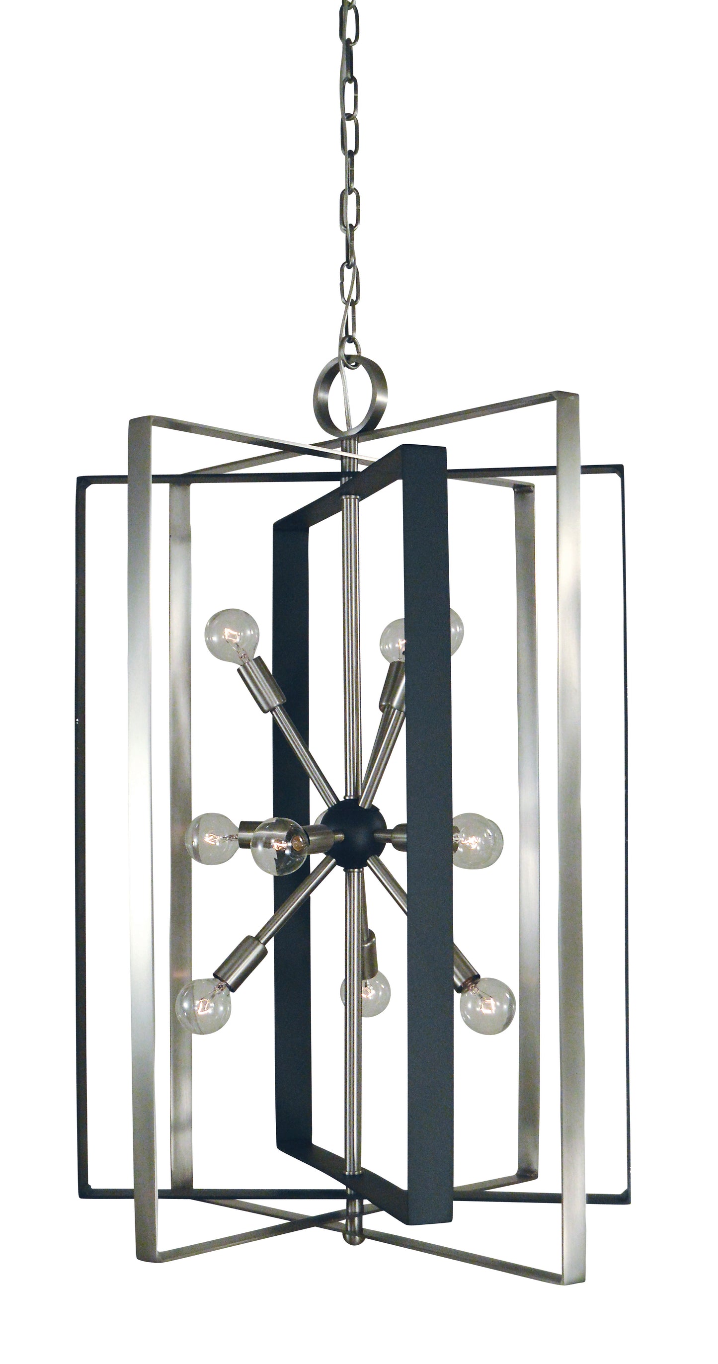 Framburg 11-Light Brushed Nickel Matte Black Interstellar Chandelier L1091-BN-MBLACK