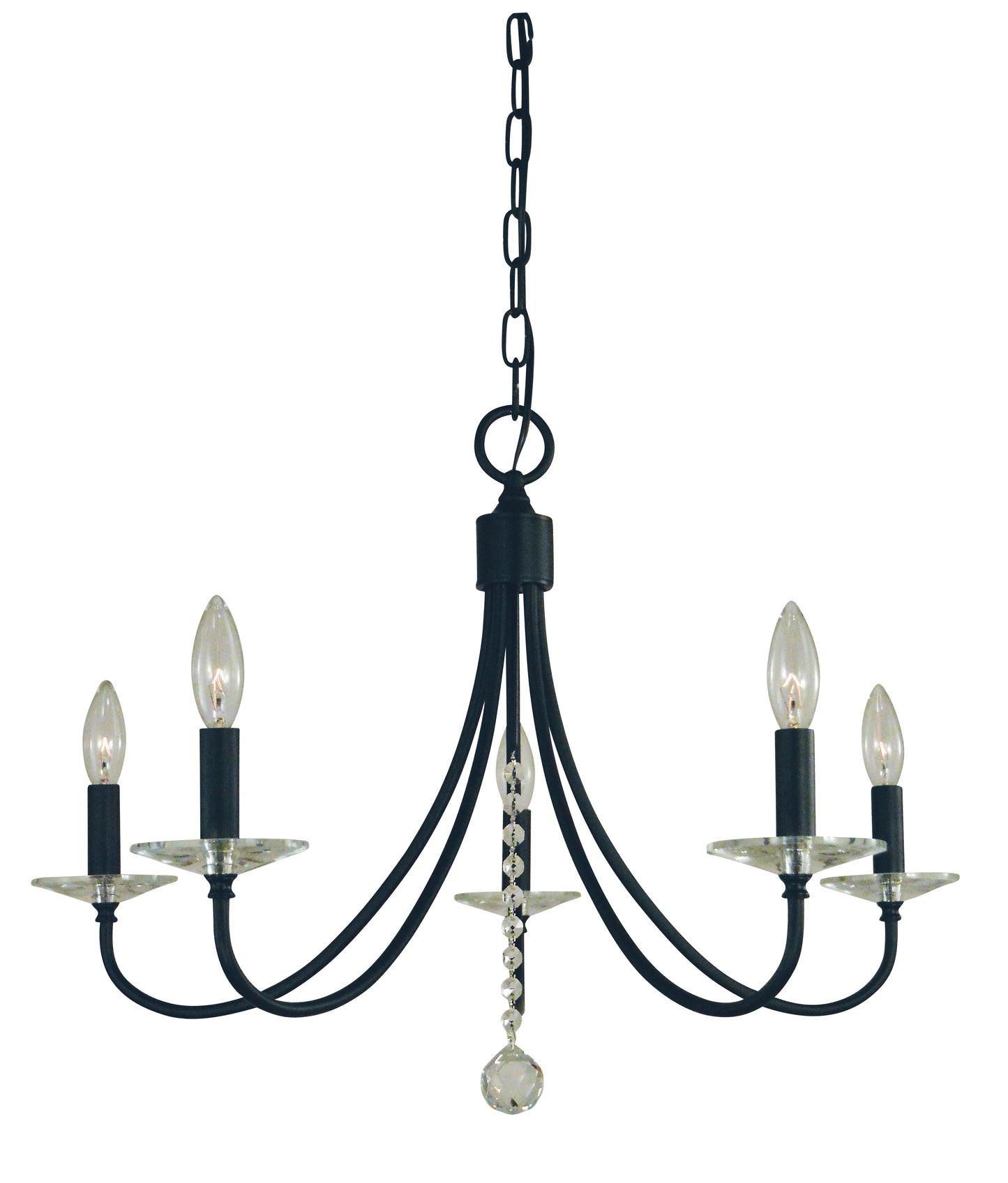 Framburg 5-Light Matte Black Ashley Chandelier L1165-MBLACK