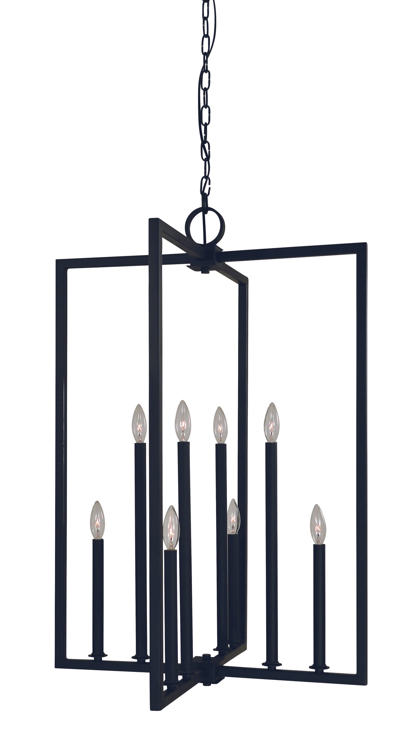 Framburg 8-Light Matte Black Andrew Foyer Chandelier L1186-MBLACK