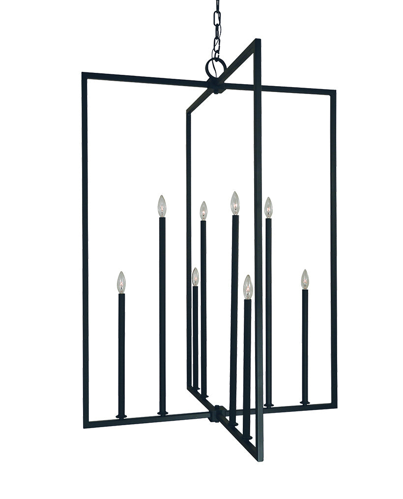 Framburg 8-Light Matte Black Andrew Foyer Chandelier L1188-MBLACK