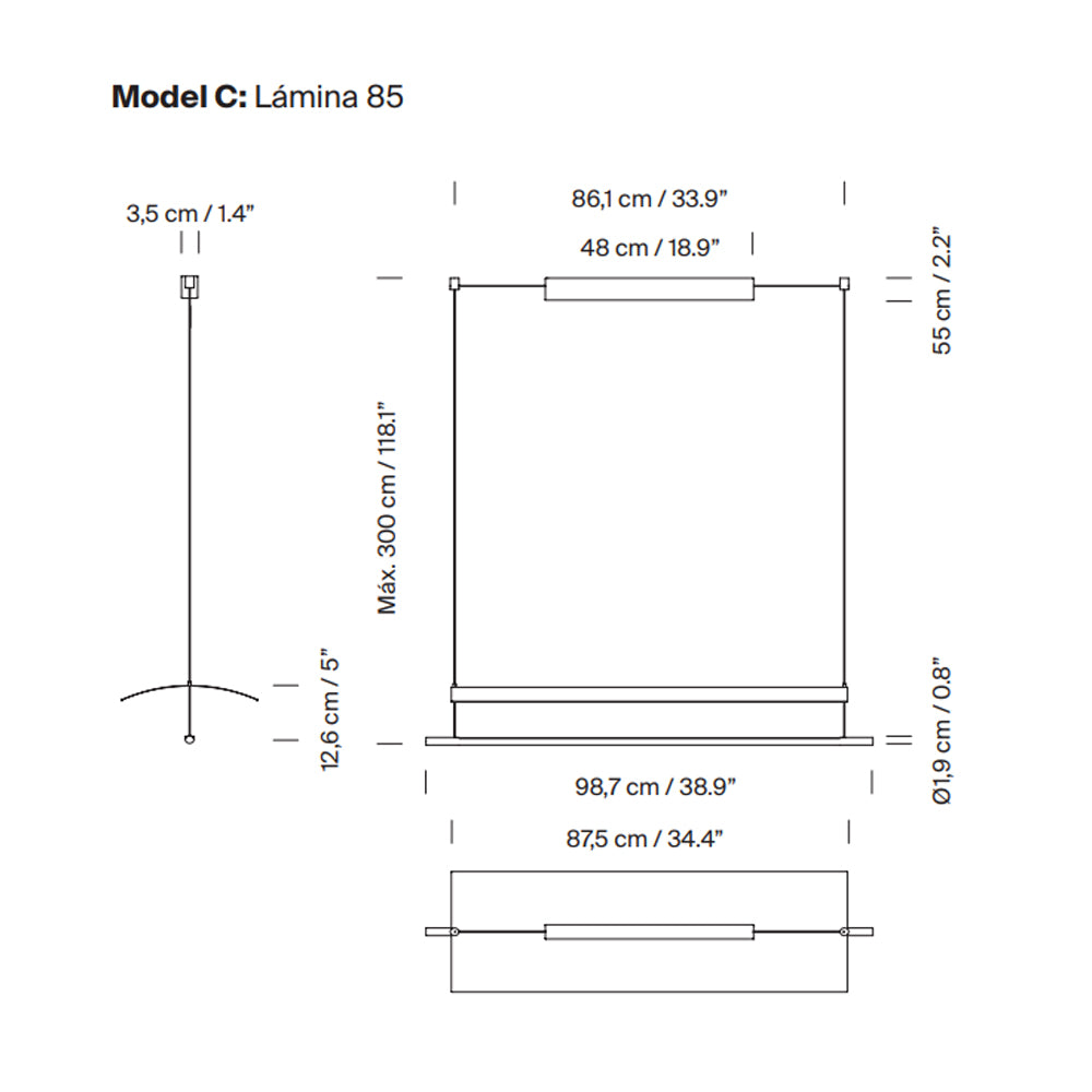 Santa & Cole Lamina 85 Pendant Light