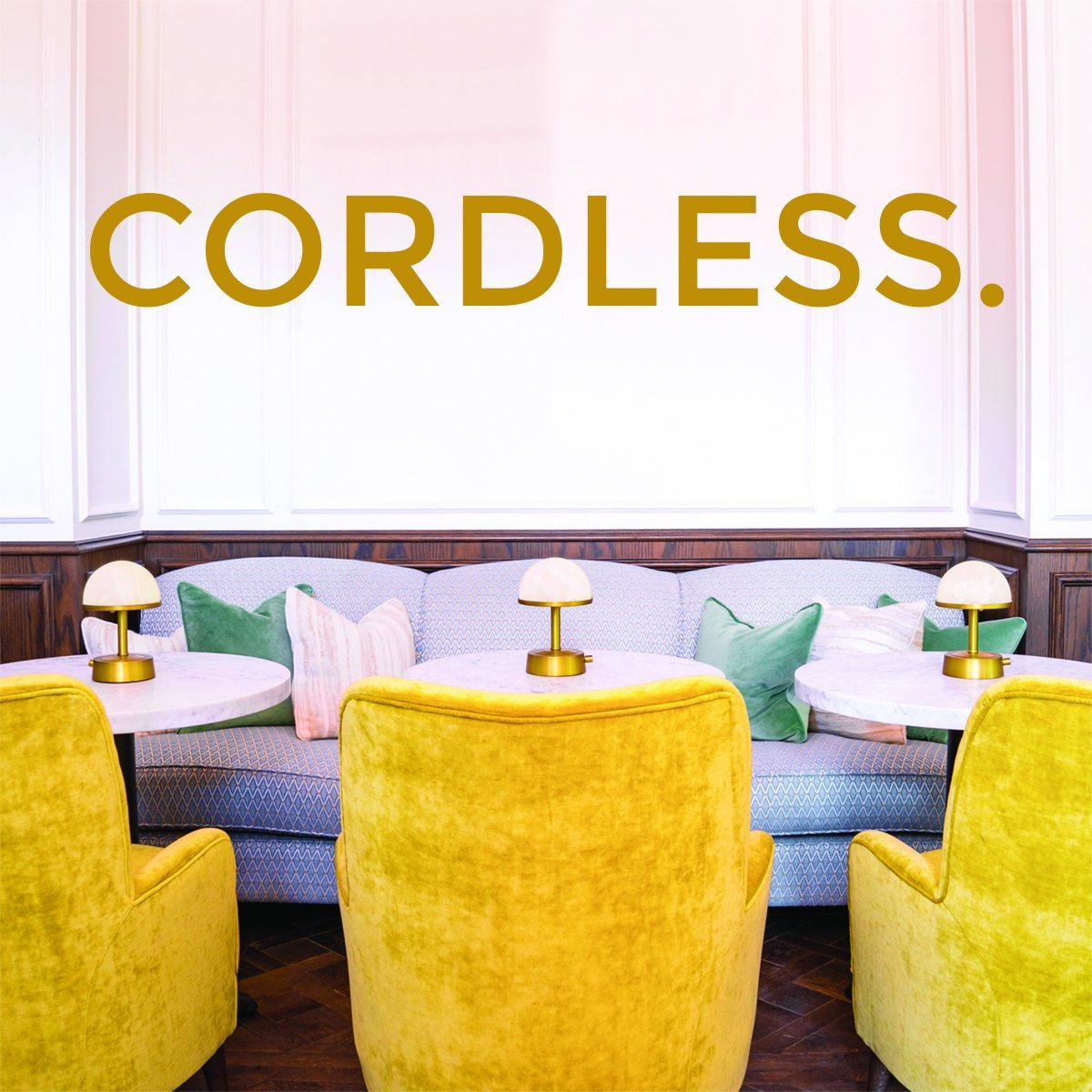 Mini Art Deco Cordless Lamp Antique Brass for modern and classic interiors