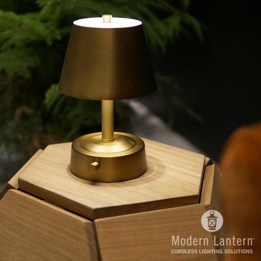 Modern Lantern Cordless Lamp Mini Metal Antique Brass