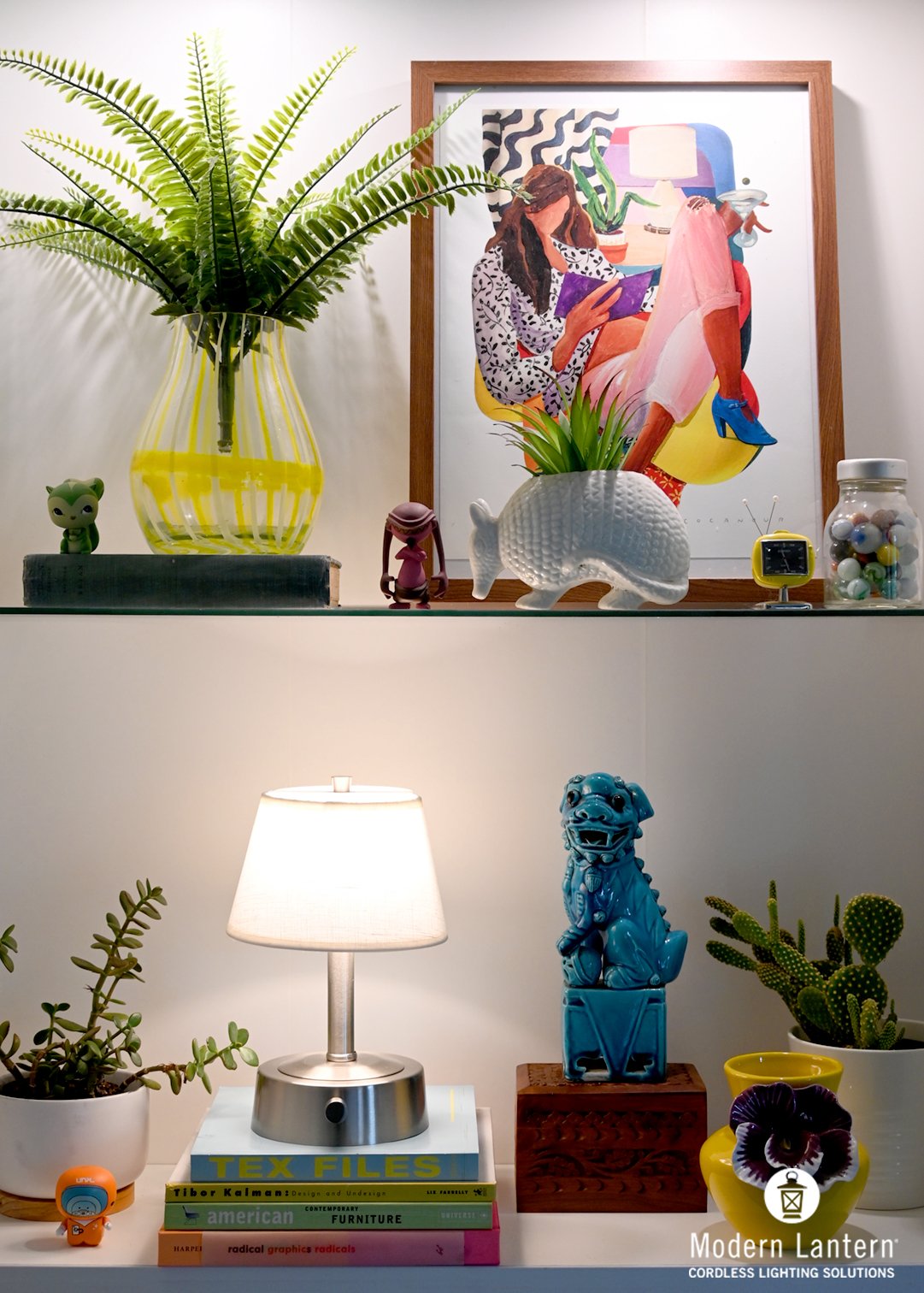 Brushed Nickel Mini Metal Cordless Lamp for sleek lighting