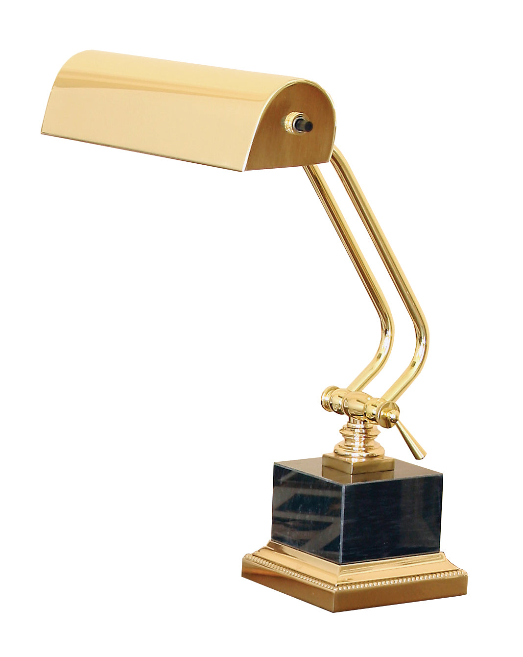 House of Troy Desk Piano Lamp 10" Polished Brass Black Marble P10-101-B