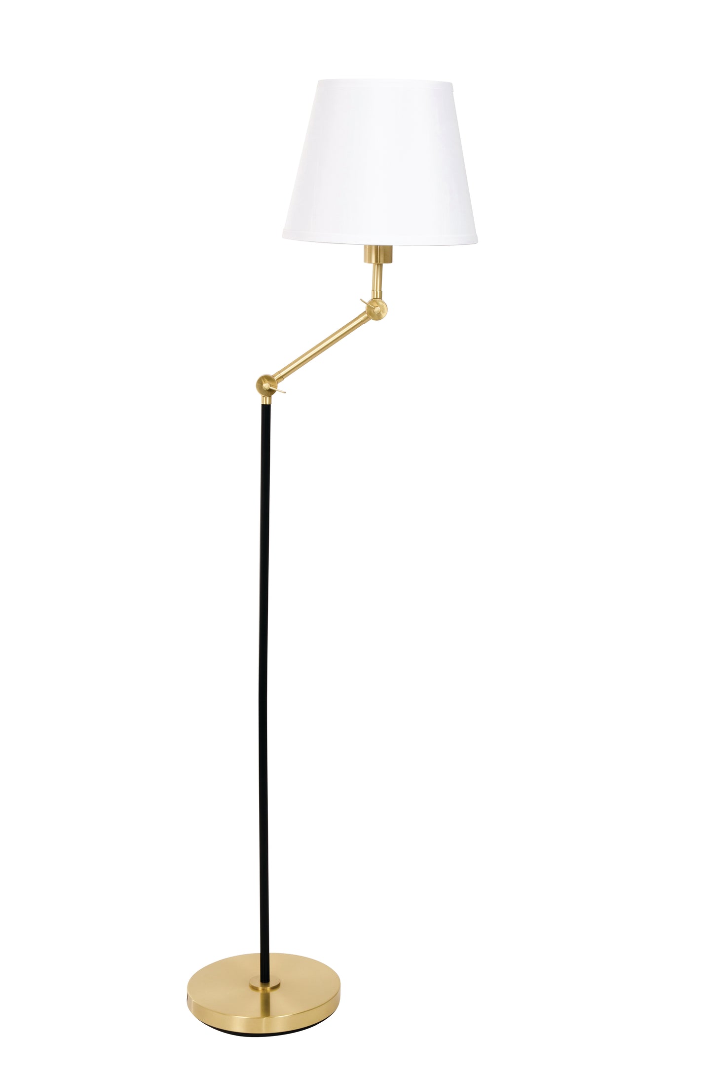 House of Troy Taylor Black Brushed Brass Adjustable Floor Lamp T400-BLKBB