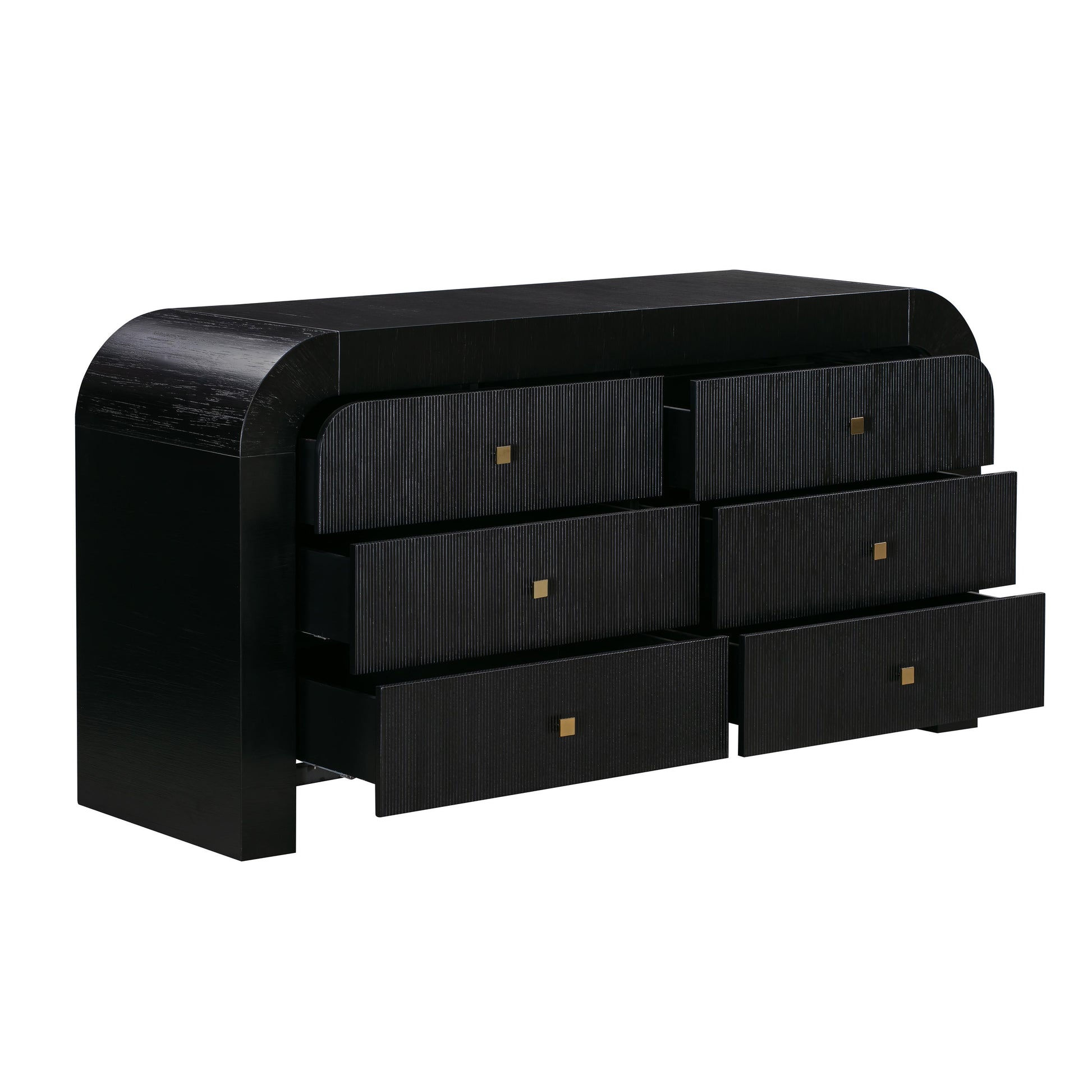 Hump 6 Drawer Black Dresser by TOV