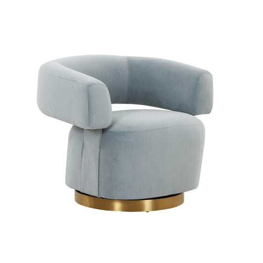 River Steel Grey Velvet Accent Chair by TOV