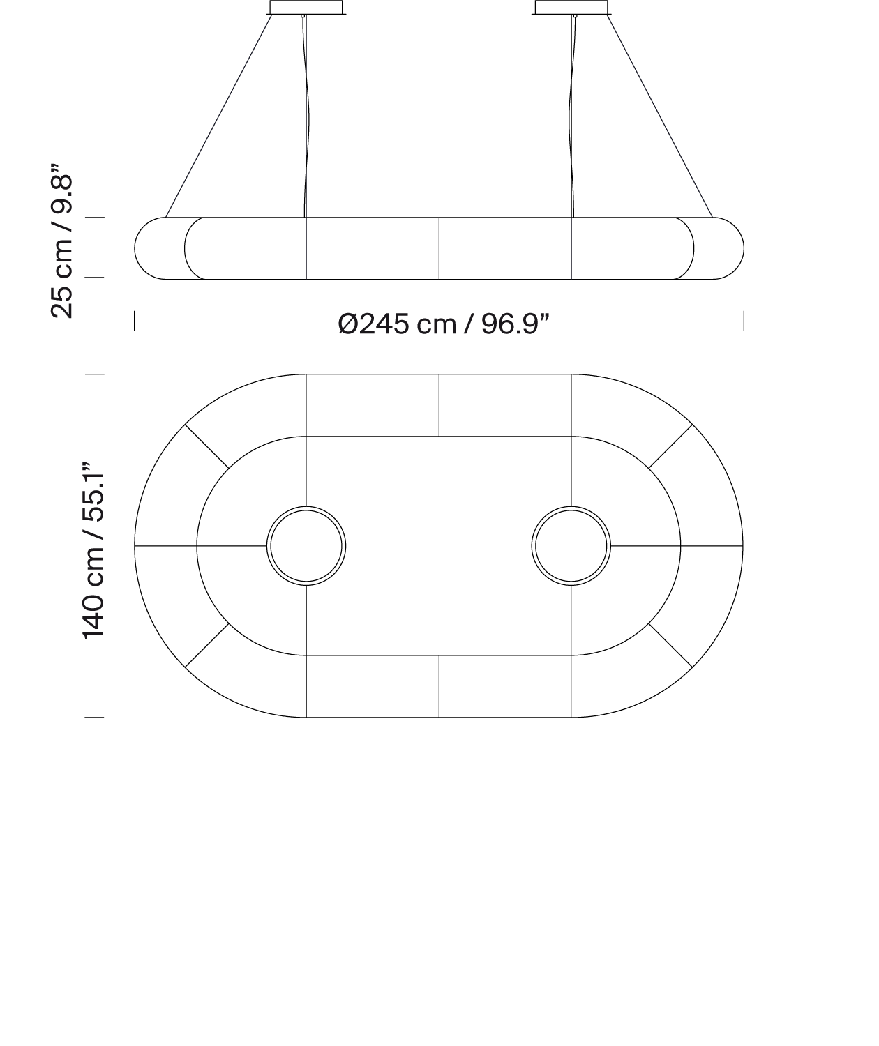 Santa & Cole Tekio Oval P12 Pendant Light