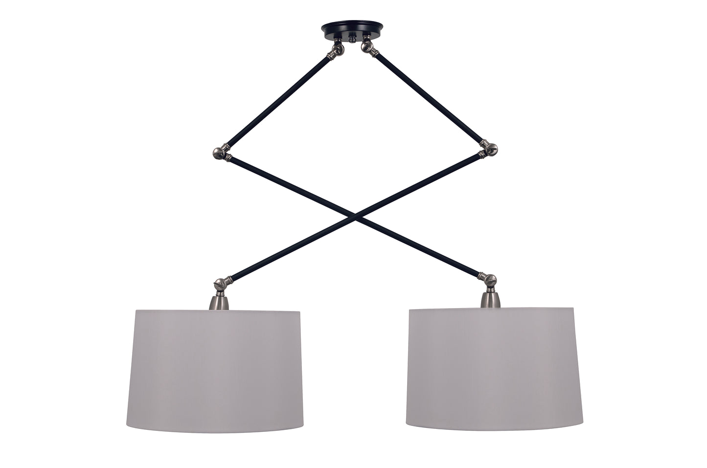House of Troy Uptown Double Adjustable Pendant Light Black Satin Nickel UP502-BLK-SN