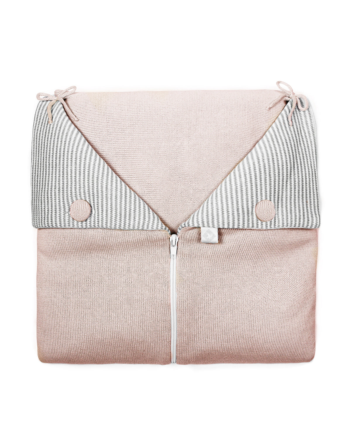 Soft Pink Rian Tricot cocoon blanket opened