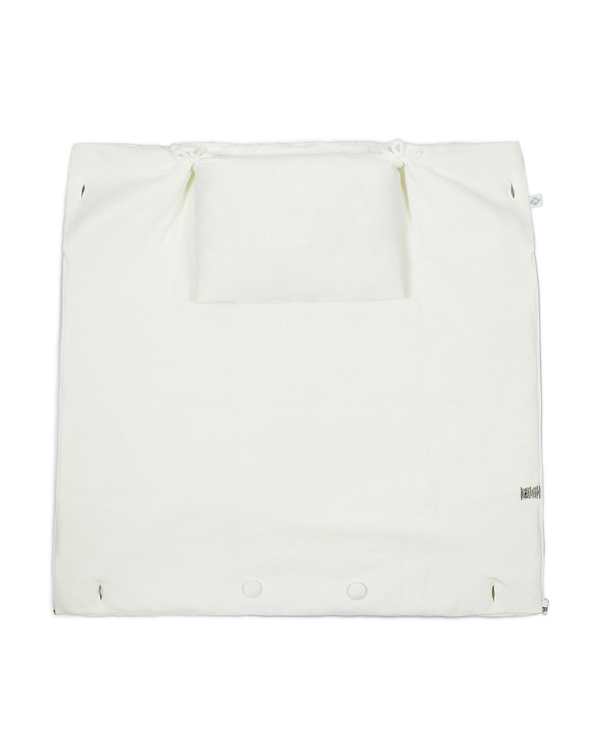 Off White Rian Tricot cocoon blanket opened flat