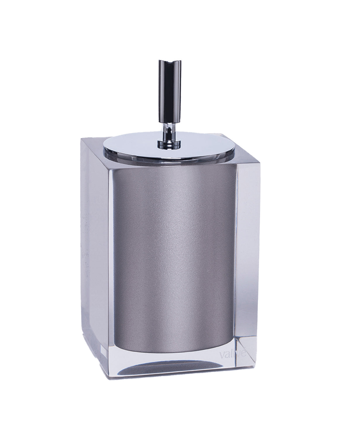 Vallvé Gloss Platinum swabs holder in clear resin and platinum – photo 2