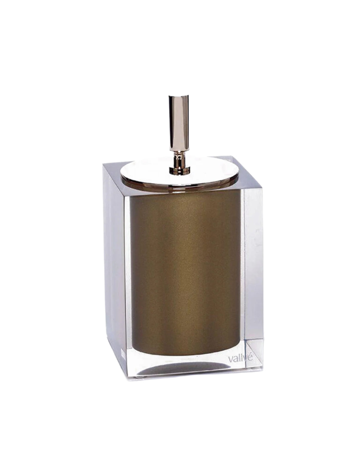 Vallvé Gloss Gold swabs holder in clear resin and gold – photo 2