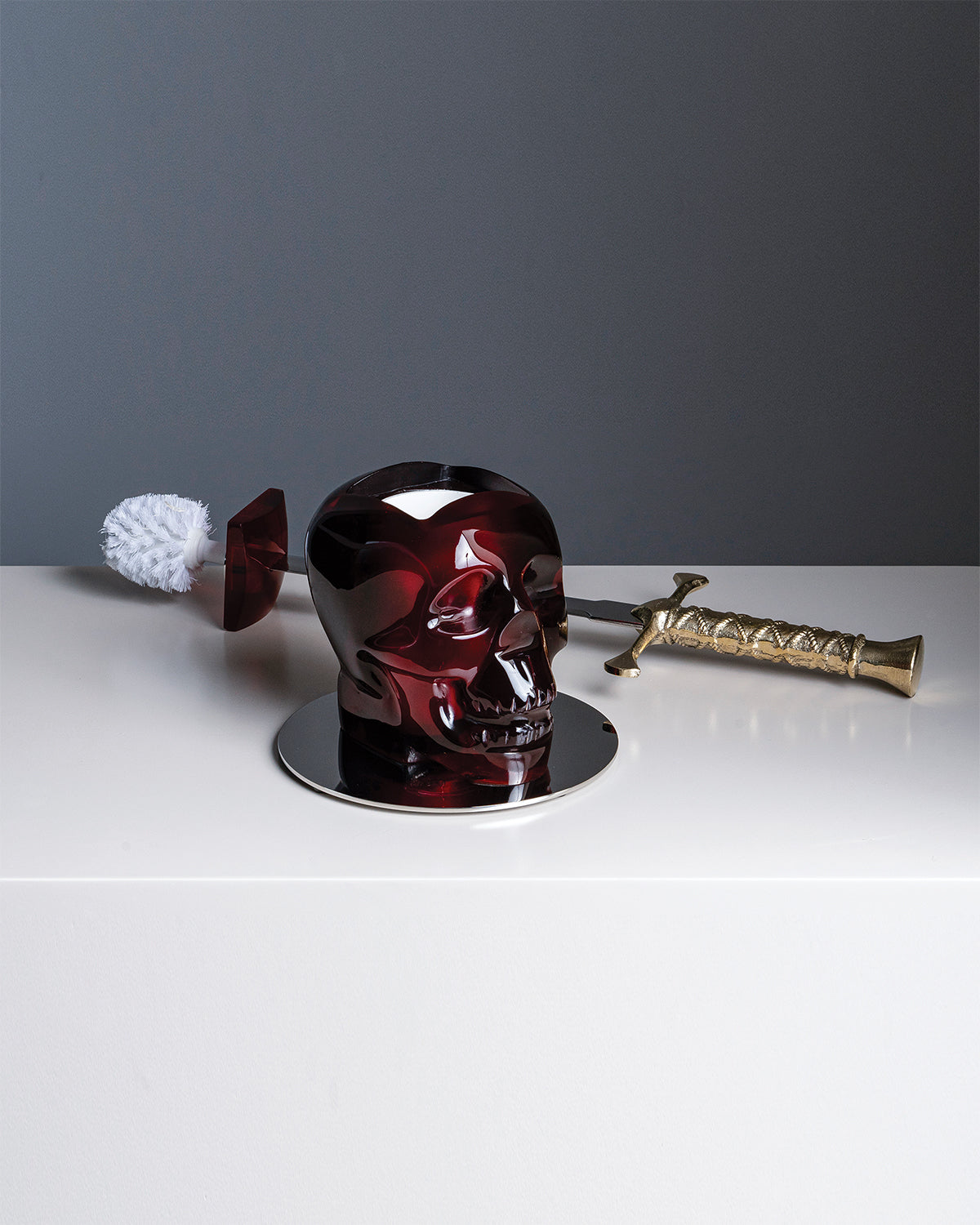 Vallvé Cranium Vintage toilet brush in Red resin – photo 3