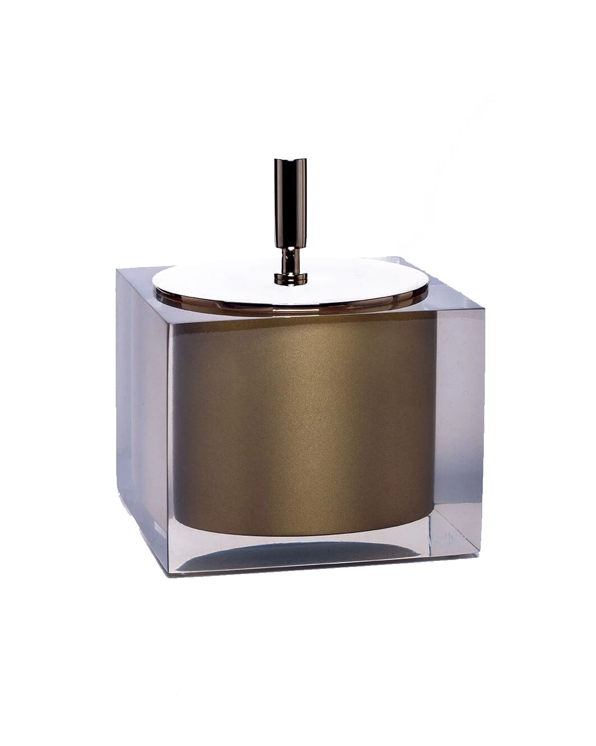 Vallvé Gloss Gold cotton holder in clear resin and gold – photo 2