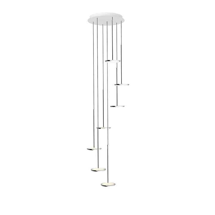 Pablo Designs Sky Solo 7 Light Chandelier Polished Aluminum