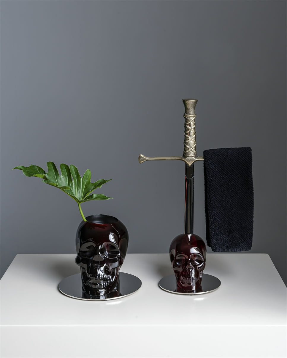 Vallvé Cranium Vintage towel rack in Smoke resin – photo 4